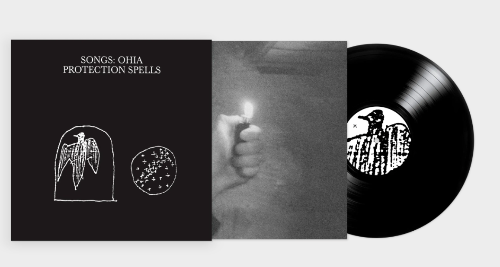 Songs: Ohia - Protection Spells album cover and black vinyl.