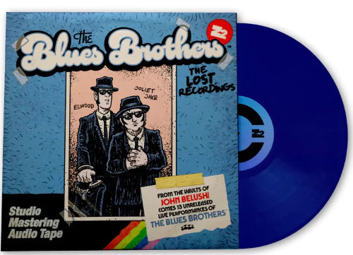 The Blues Brothers - Lost Recordings album cover and blue vinyl.