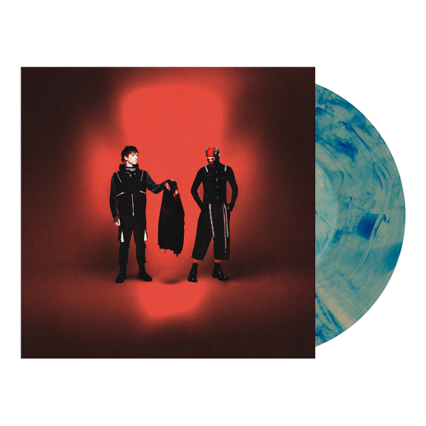 Twenty One Pilots "Breach" album cover shown with a blue smoke colored vinyl record