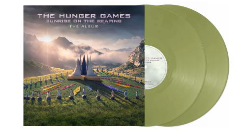 Various Artists - The Hunger Games: Sunrise on the Reaping album cover and 2LP sage green vinyl