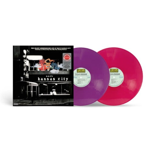 The Velvet Underground - Live At Max’s album cover and pink & purple 2LP vinyl.
