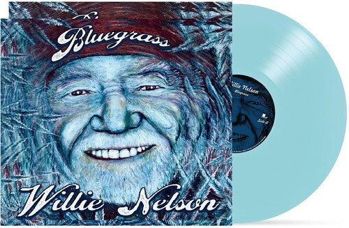 Willie Nelson - Bluegrass album cover and blue vinyl.