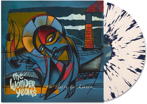 The Wonder Years - No Closer To Heaven album cover and clear w/ blue splatter vinyl.