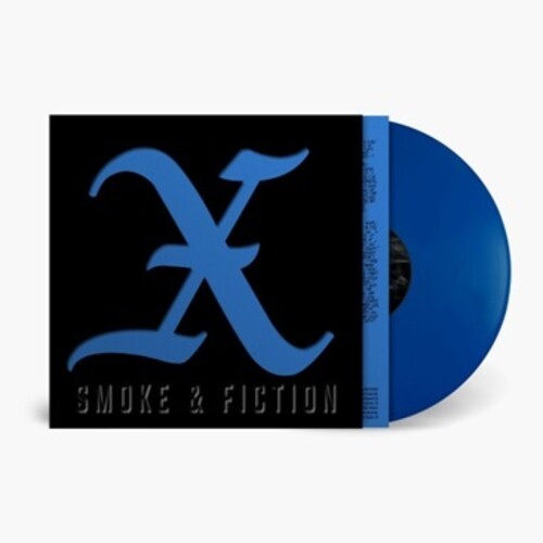 X - Smoke and Fiction album cover and blue vinyl.