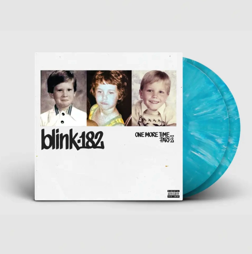 Blink-182 - One More Time Part 2 album cover and 2LP blue vinyl.