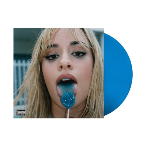 Camilla Cabello - C,XOXO album cover and blue vinyl.