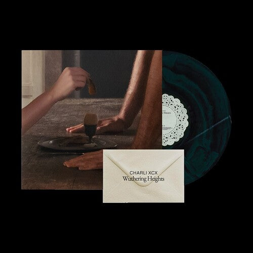 Charli XCX - Wuthering Heights album cover and black & green vinyl.