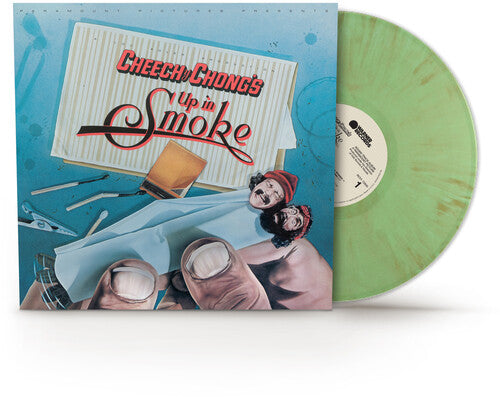 Cheech and Chong - Up In Smoke album cover with green caramel apple vinyl