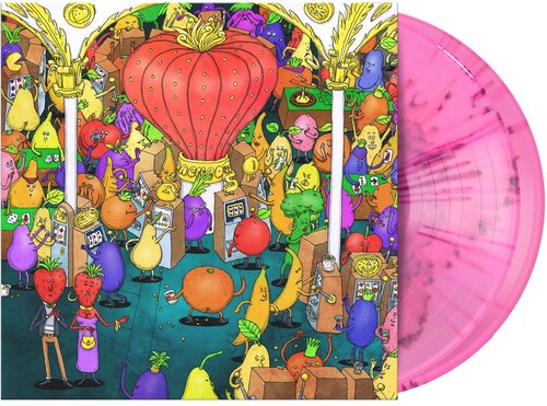 Dance Gavin Dance - Jackpot Juicer album cover and 2LP pink splatter vinyl.