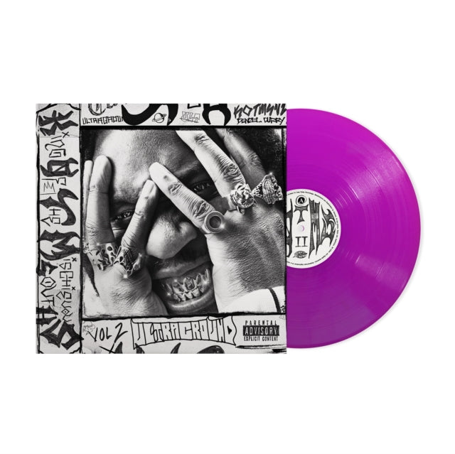 Denzel Curry - King Of The Mischievous South Vol. 2 album cover and violet vinyl.