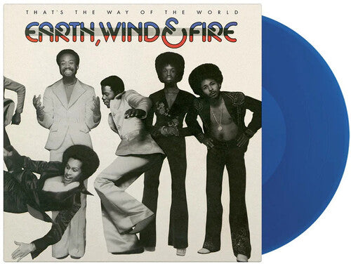 Earth Wind and Fire - That's The Way of The World album cover and blue vinyl.