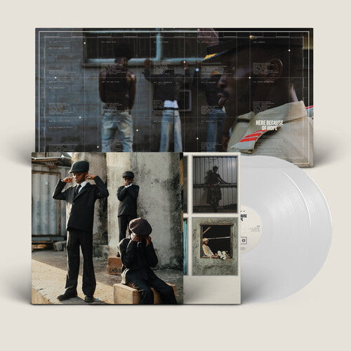 Ezra Collective - Here Because of Hope album cover and 2LP white vinyl.