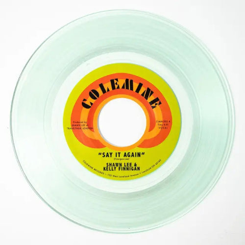Shawn Lee & Kelly Finnigan - Say It Again / Harpsichord Rock coke bottle clear 7" vinyl.