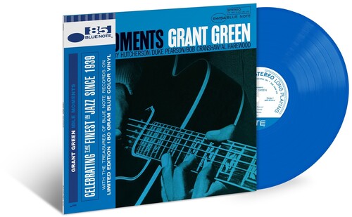 Grant Green - Idle Moments album cover and blue vinyl.