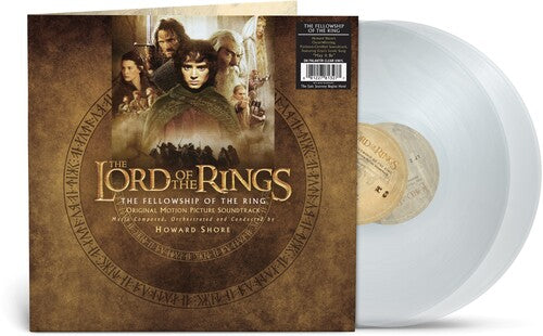 Howard Shore - Lord Of The Rings: Fellowship Of The Ring album cover and 2LP clear vinyl.