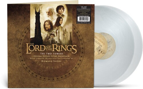 Howard Shore - Lord Of The Rings: The Two Towers album cover and 2LP clear vinyl.