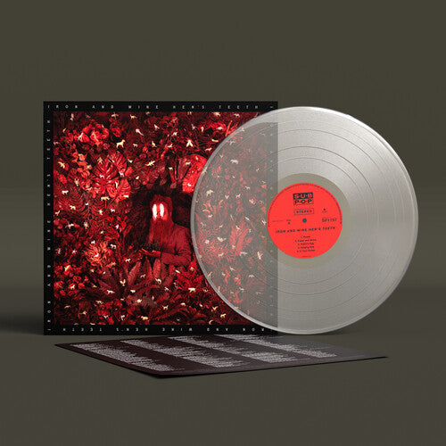 Iron and Wine - Hen's Teeth album cover and transparent white vinyl