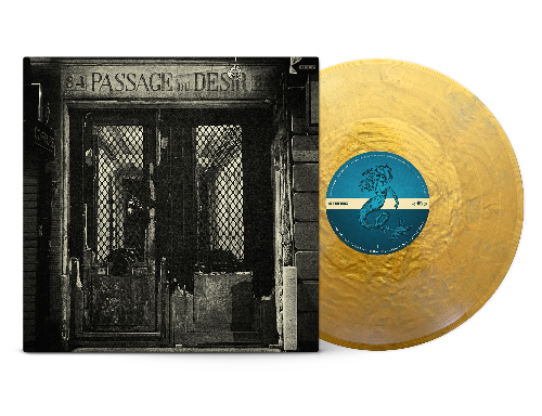Johnny Blue Skies - Passage Du Desir album cover and gold vinyl.