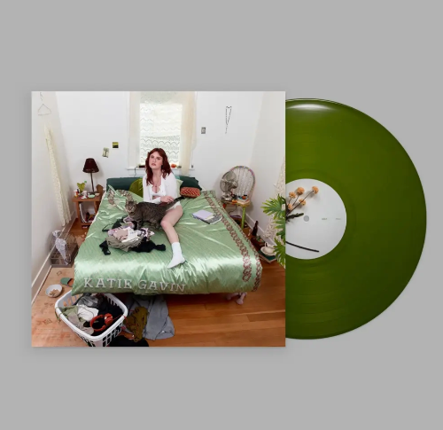 Katie Gavin - What a Relief album cover and green vinyl.
