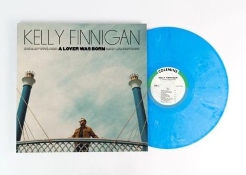 Kelly Finnigan - A Lover Was Born album cover and blue vinyl.