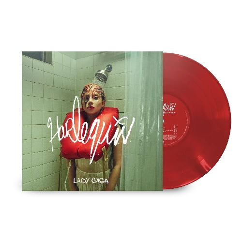 Lady Gaga - Harlequin album cover and red vinyl.