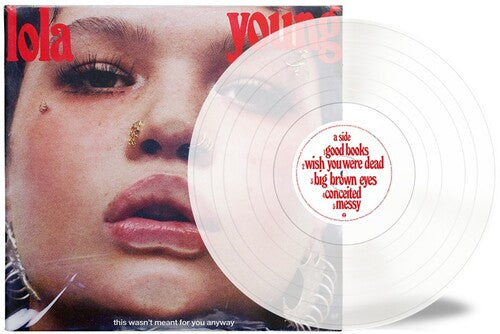 Lola Young - This Wasn't Meant For You Anyway album cover and clear vinyl.