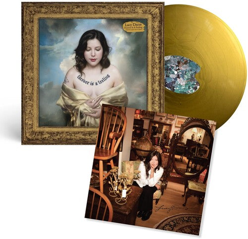 Lucy Dacus - Forever Is A Feeling album cover and gold vinyl.