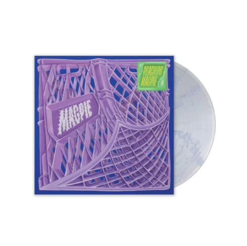 Peach Pit - Magpie album cover and white swirl vinyl.