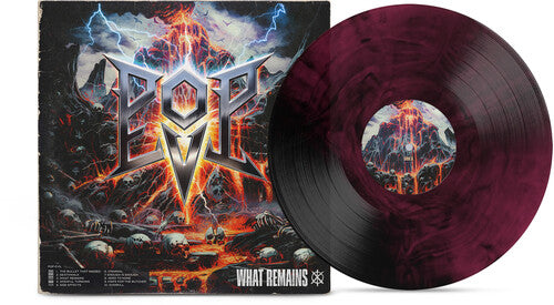 Pop Evil - What Remains album cover and purple vinyl.