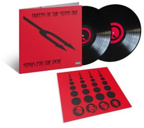 Queens of the Stone Age - Songs For the Deaf album cover, 2LP black vinyl, and insert.