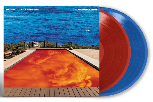 Red Hot Chili Peppers - Californication album cover and red/blue 2LP vinyl.