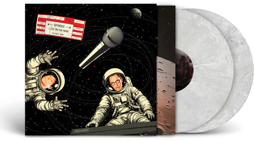 Sparks - Sparks Live on the Moon album cover and 2LP silver marble vinyl