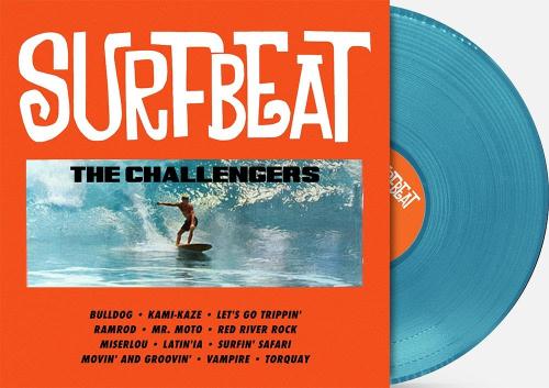 The Challengers - Surfbeat album cover and blue vinyl.