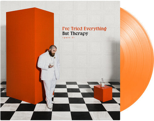 Teddy Swims - I've Tried Everything But Therapy (Part 2) album cover and orange vinyl.