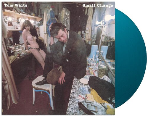 Tom Waits - Small Change album cover and turquoise vinyl.