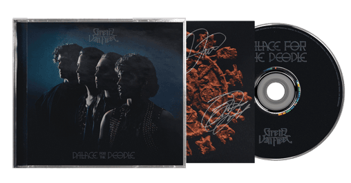 Greta Van Fleet "Palace for the people" album cover shown with an autographed insert and a black CD.