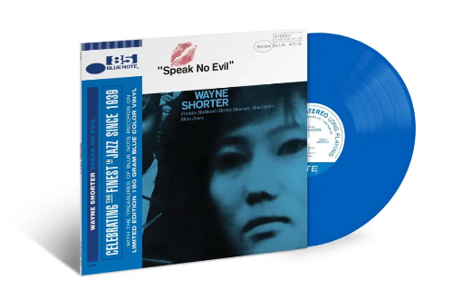 Wayne Shorter - Speak No Evil album cover and blue vinyl.