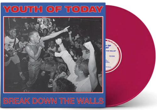 Youth of Today - Break Down the Walls album cover and pink vinyl.