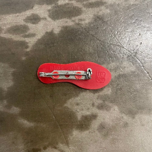 Brothers Johnson Stomp Shoe Sole pin rear - stamped with Bros Johnson and A&M Records
