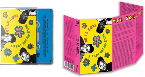 De La Soul - 3 Feet High And Rising cover art, blue cassette, and insert.