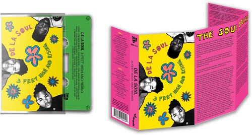 De La Soul - 3 Feet High and Rising cover art, green cassette, and insert.