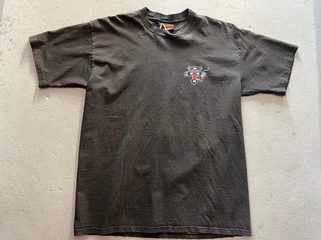 Vintage Blues Traveler Four Tour Faded Black T-Shirt - Front View Cat on pocket