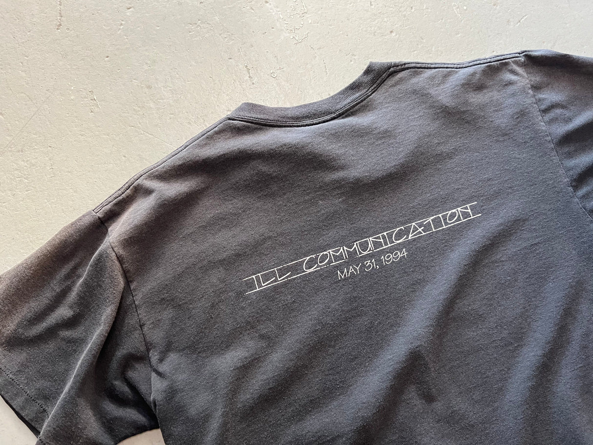 Vintage Beastie Boys Faded Black T-Shirt "Ill Communication May 31, 1994" Rear View Close Up