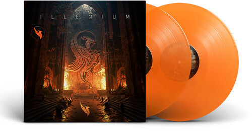 Illenium - Illenium album cover and 2 translucent orange vinyl.