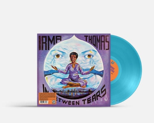 Irma Thomas - In Between Tears album cover and turquoise vinyl.