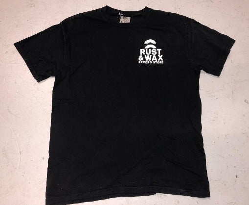 front of Rust & Wax Retro-style t-shirt with pocket logo