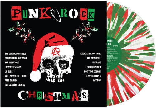 Various Artists - Punk Rock Christmas album cover and splatter vinyl.