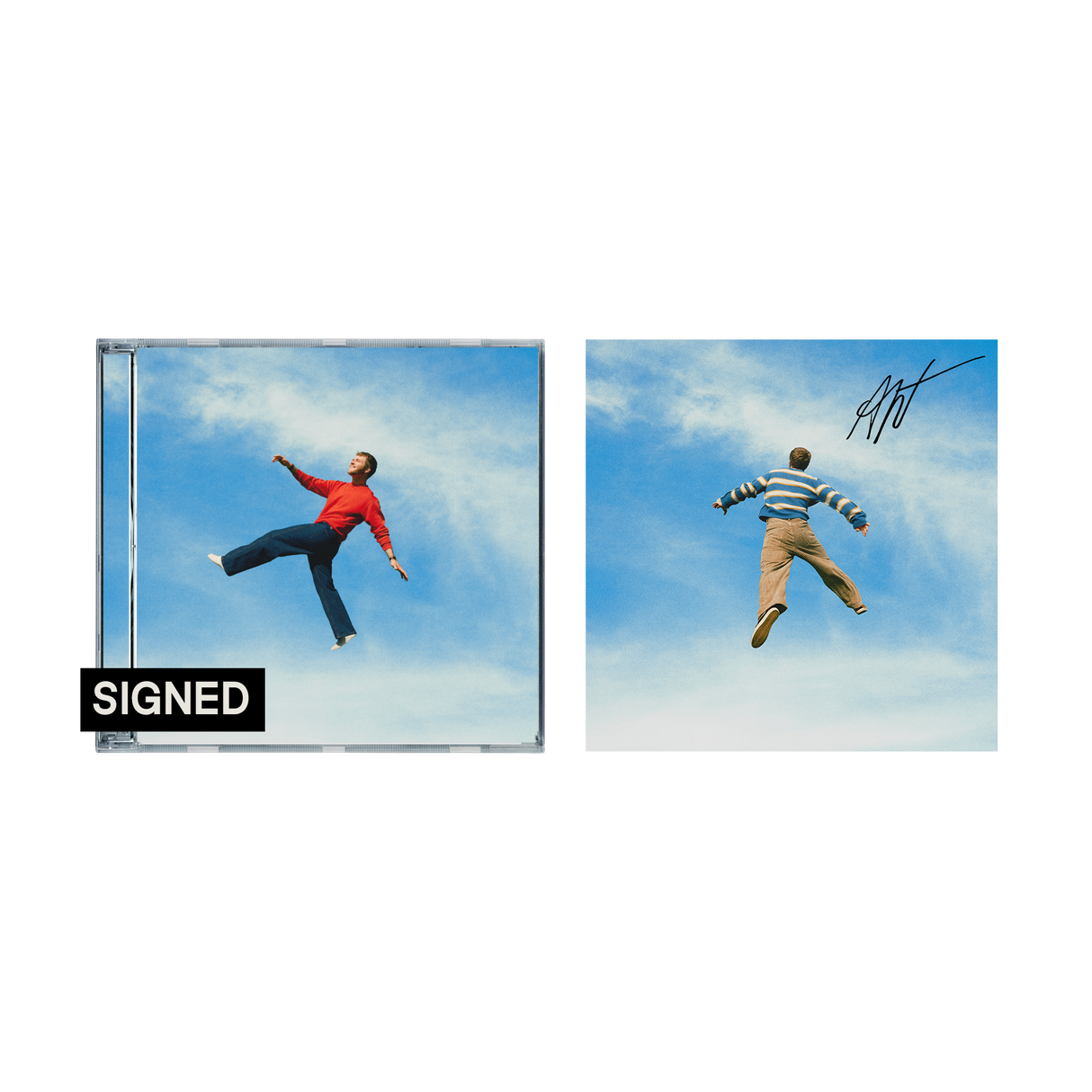 Alex Warren "Wildchild" CD album cover shown with a signed art card insert