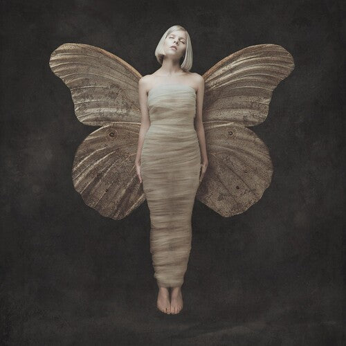 Aurora "All My Demons Greeting Me As A Friend" album cover featuring a person with butterfly wings against a dark background