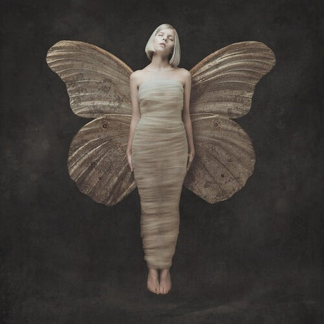 Aurora "All My Demons Greeting Me As A Friend" album cover featuring a person with butterfly wings against a dark background